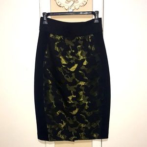 Anthropology Maeve Jacquard Camo pencil Skirt